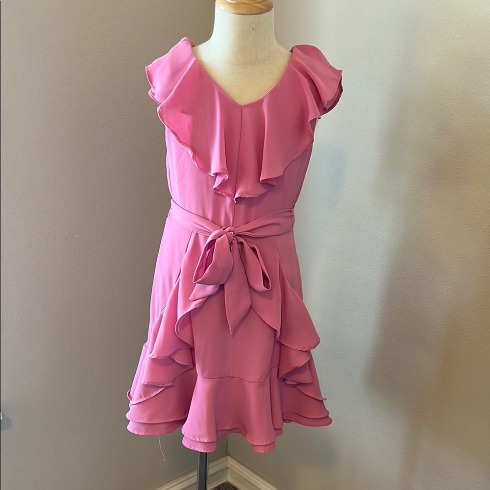 Gianni Bini Girls Pink Ruffled Dress Size 7